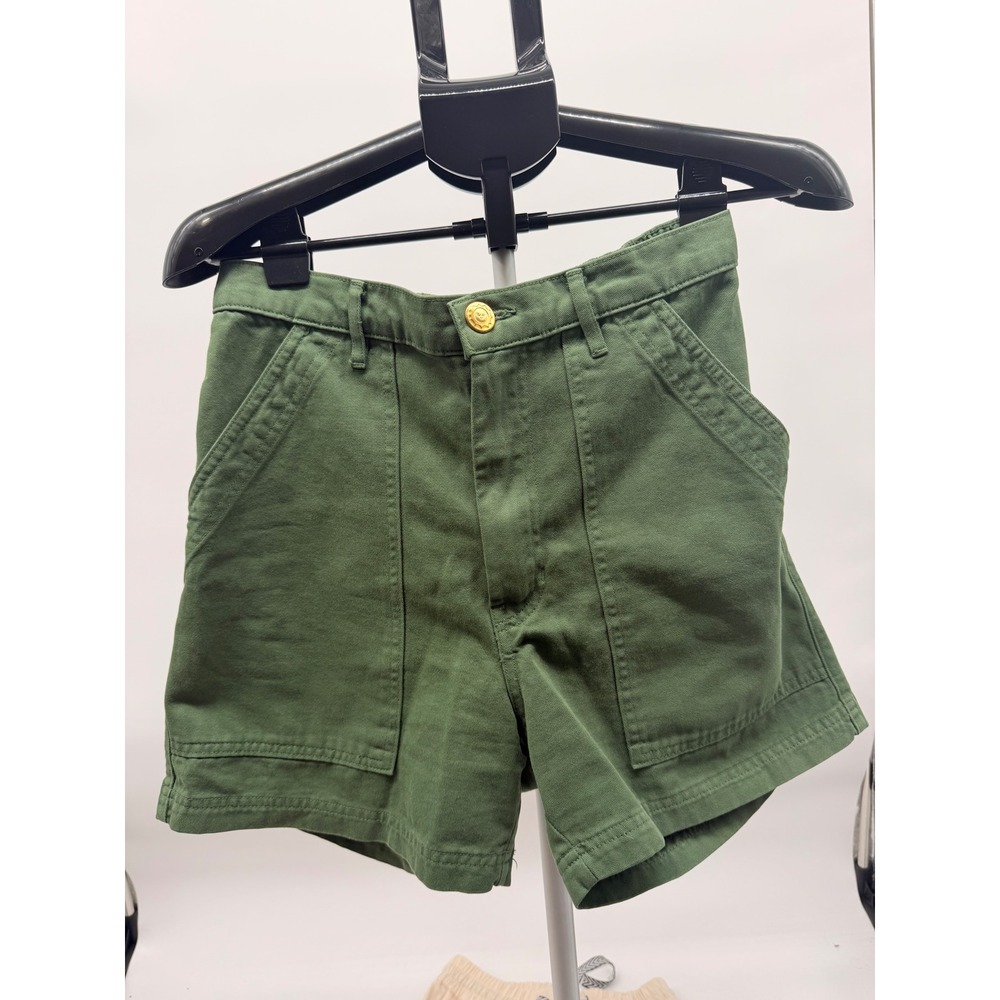 Big Bud Press Women's Small Green Work Pants Shorts High Rise Utility Made in LA